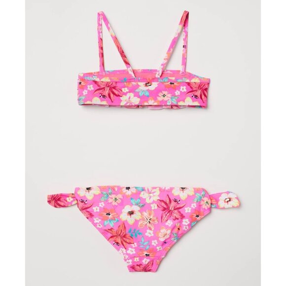 H&M Floral Ruffle Top Frilled Bikini - Size: 8/10 - Picture 3 of 9